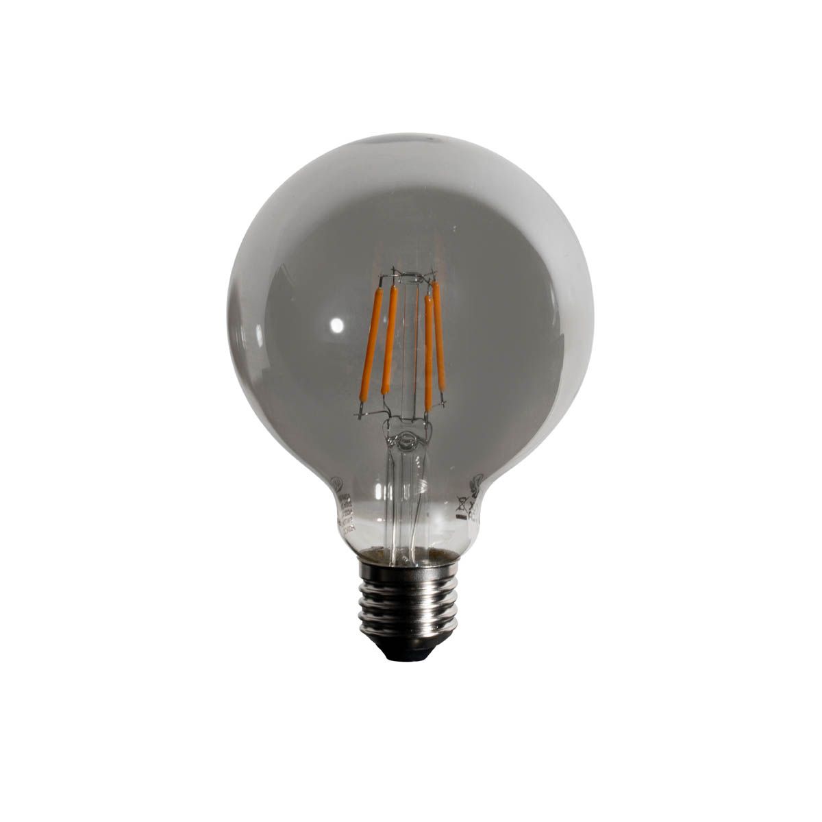 E27 3-staps dimbaar LED lamp smoke G95 4W 200 lm 1900K