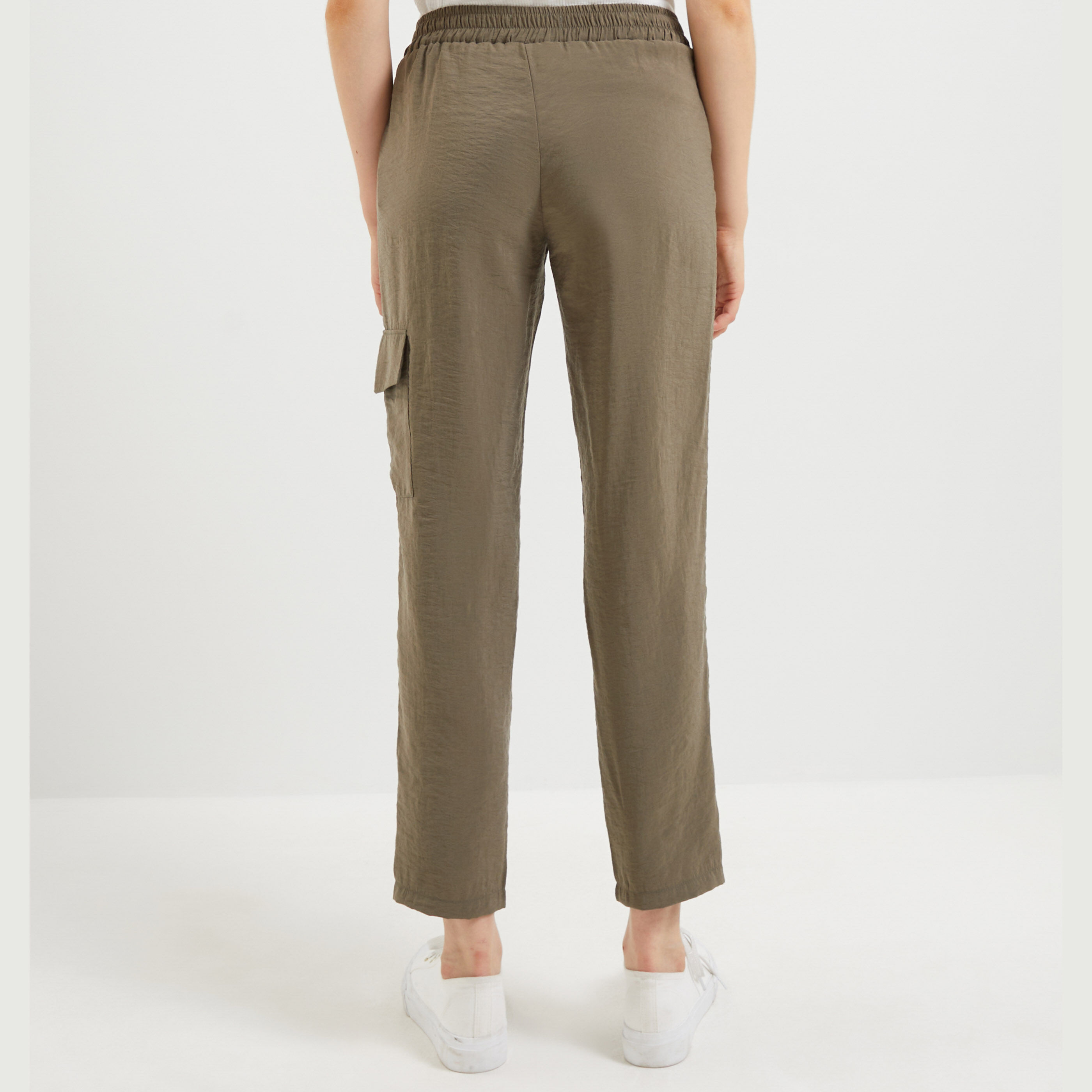 Pantalon cargo fluide femme - KAKI