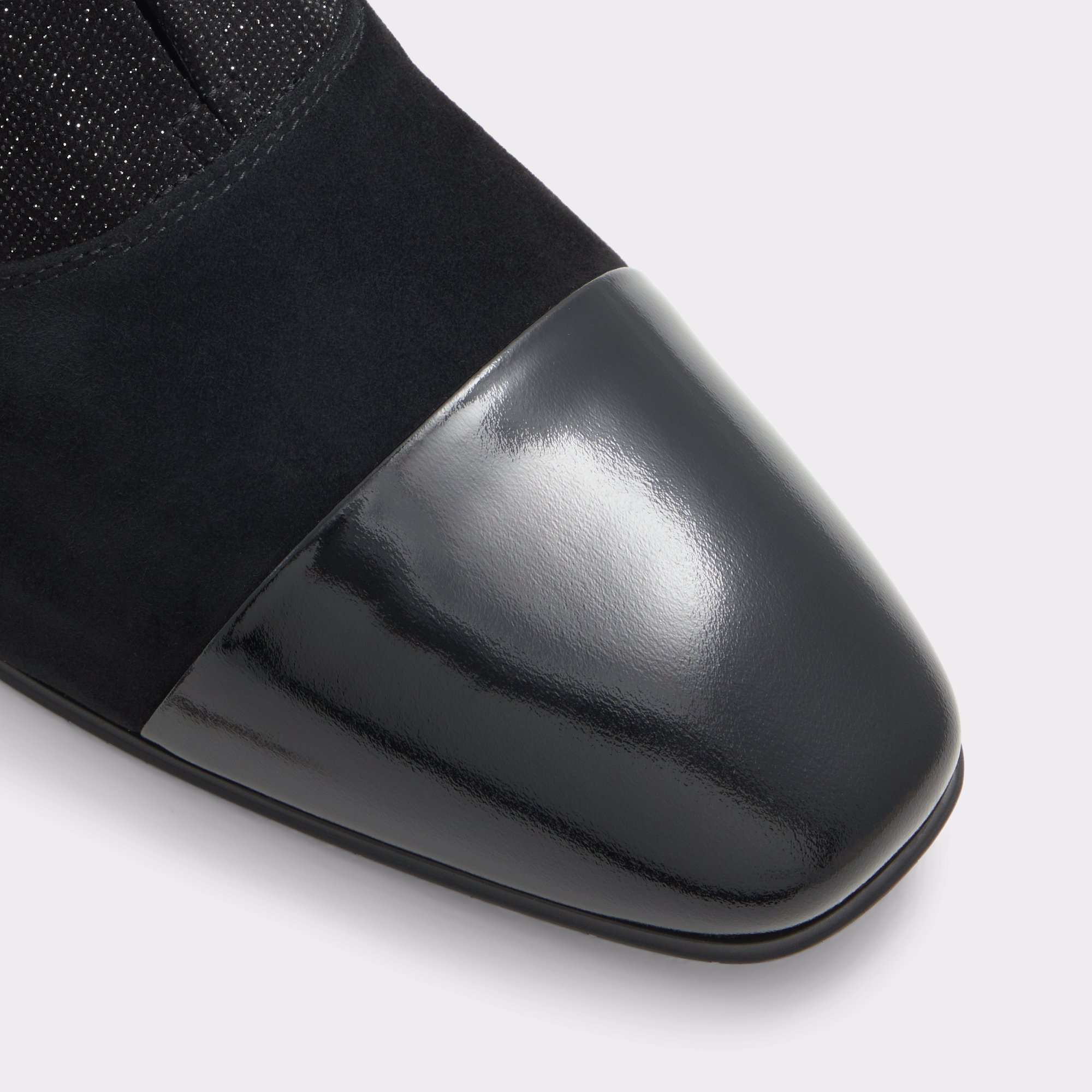 Valenti Black Leather Mixed Material Men Dress Shoes