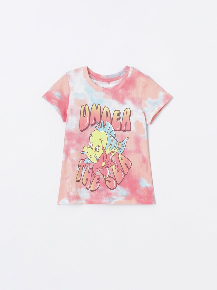 Conjunto de camiseta e shorts da Pequena Sereia ©DS - Laranja