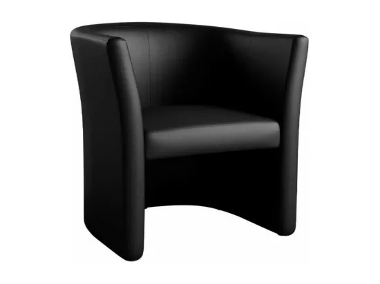 Fauteuil Comfivo 271, Noir, 74x55x50cm, Faux cuir, Pieds: Plastique