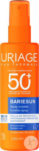 Uriage Bariésun Spray Invisible Non Parfumé IP50+ Visage Et Corps Peaux Sensibles 200ml