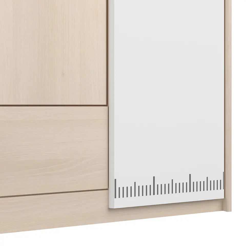 Kledingkast Charly 3-deurs - acaciakleur - 180x112x52 cm