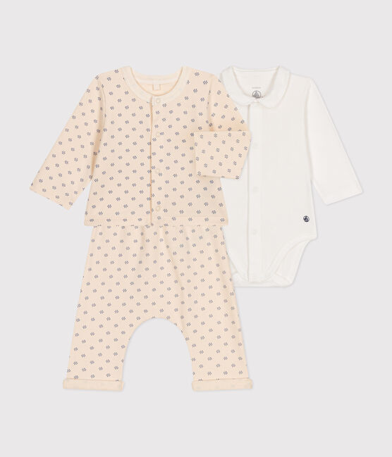 Ensemble 3 pièces en molleton léger bébé