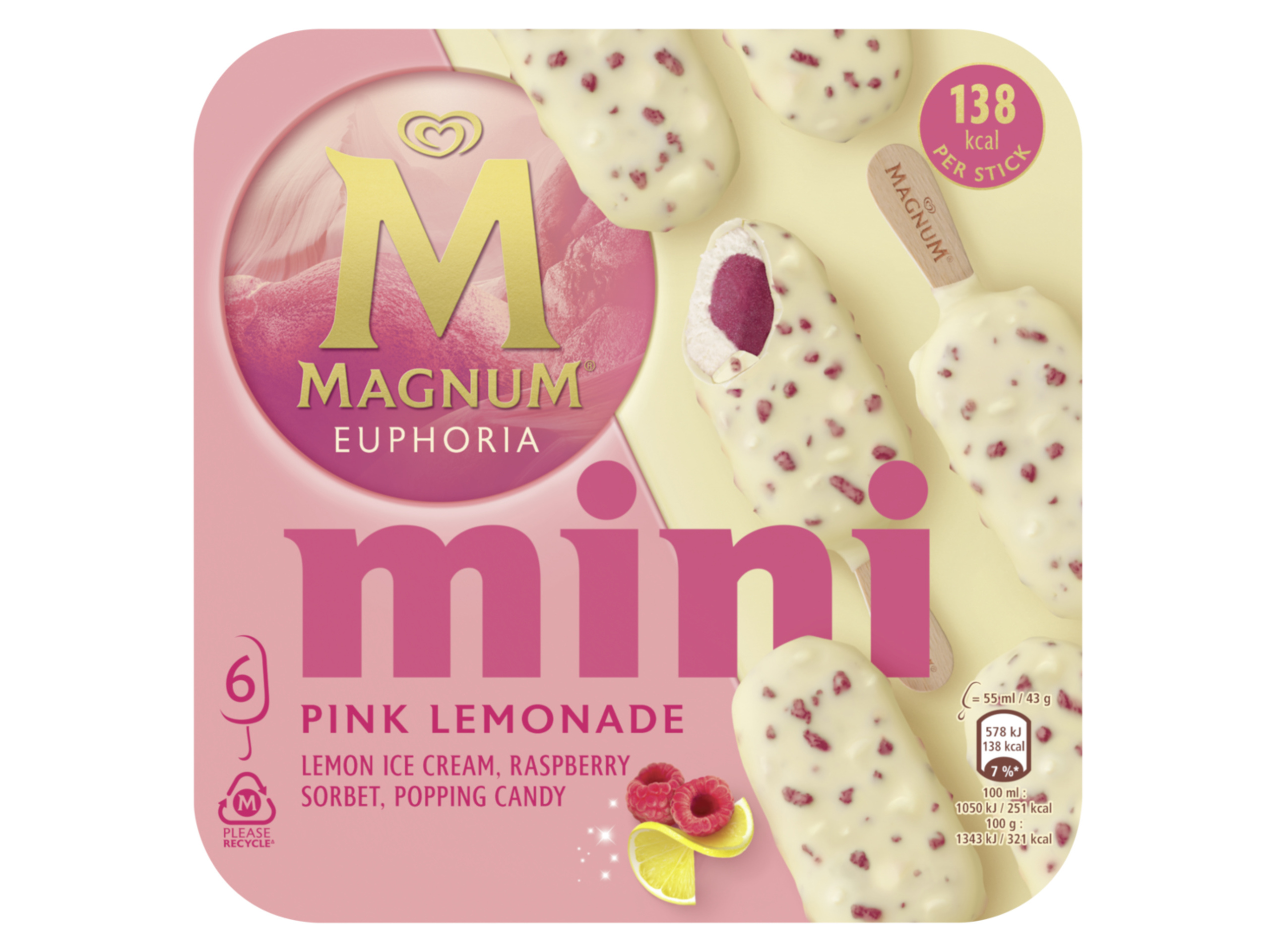 GELADO MAGNUM MINI EUPHORIA 6X55ML