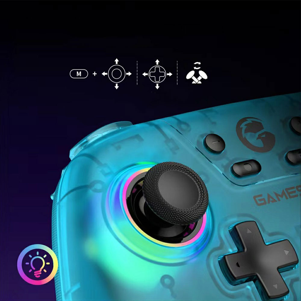 Nova Wireless 2.4 GHz Game Controller mit Back Paddles RGB für Nintendo Switch / Windows / iOS / Android / Steam (1200 mAh) - Weiss