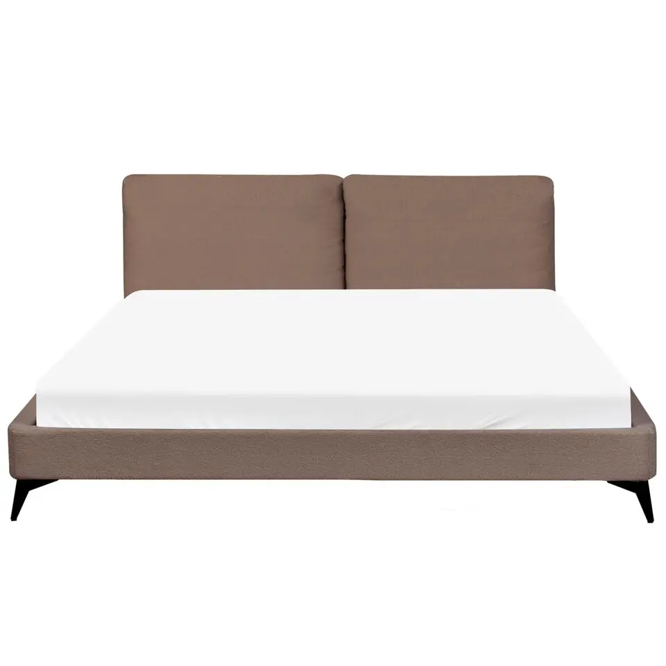 MELLE - Tweepersoonsbed - Bruin - 180 x 200 cm - Bouclé
