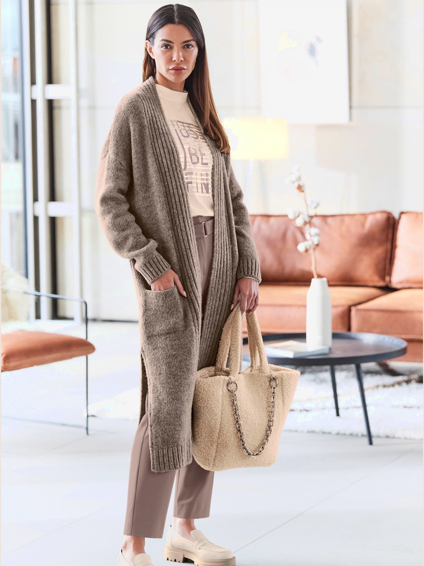 Veste en tricot côtes larges