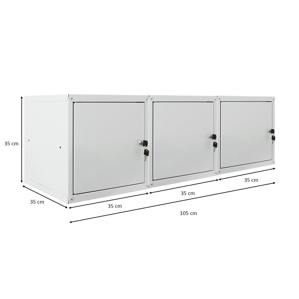 PROREGAL Mega Deal 3x locker cubes Cubic HxBxD 35 x 35 x 35 cm grijs
