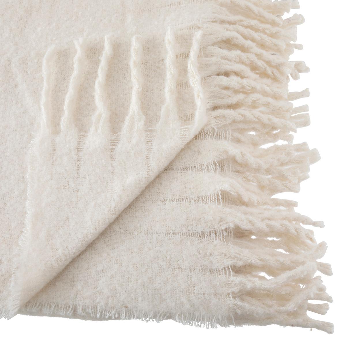 PLAID EFFET MOHAIR KODI IVOIRE 130X180CM