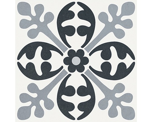 Porseleinen wand- en vloertegel Heritage taco zwart in 76 verschillende designs 16,5 x 16,5 cm