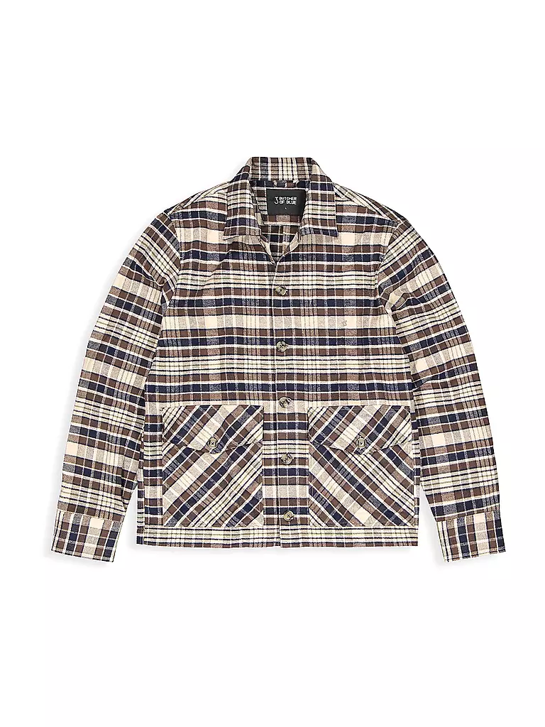 BUTCHER OF BLUE Overshirt FOLSUM BROWN CHECK braun
