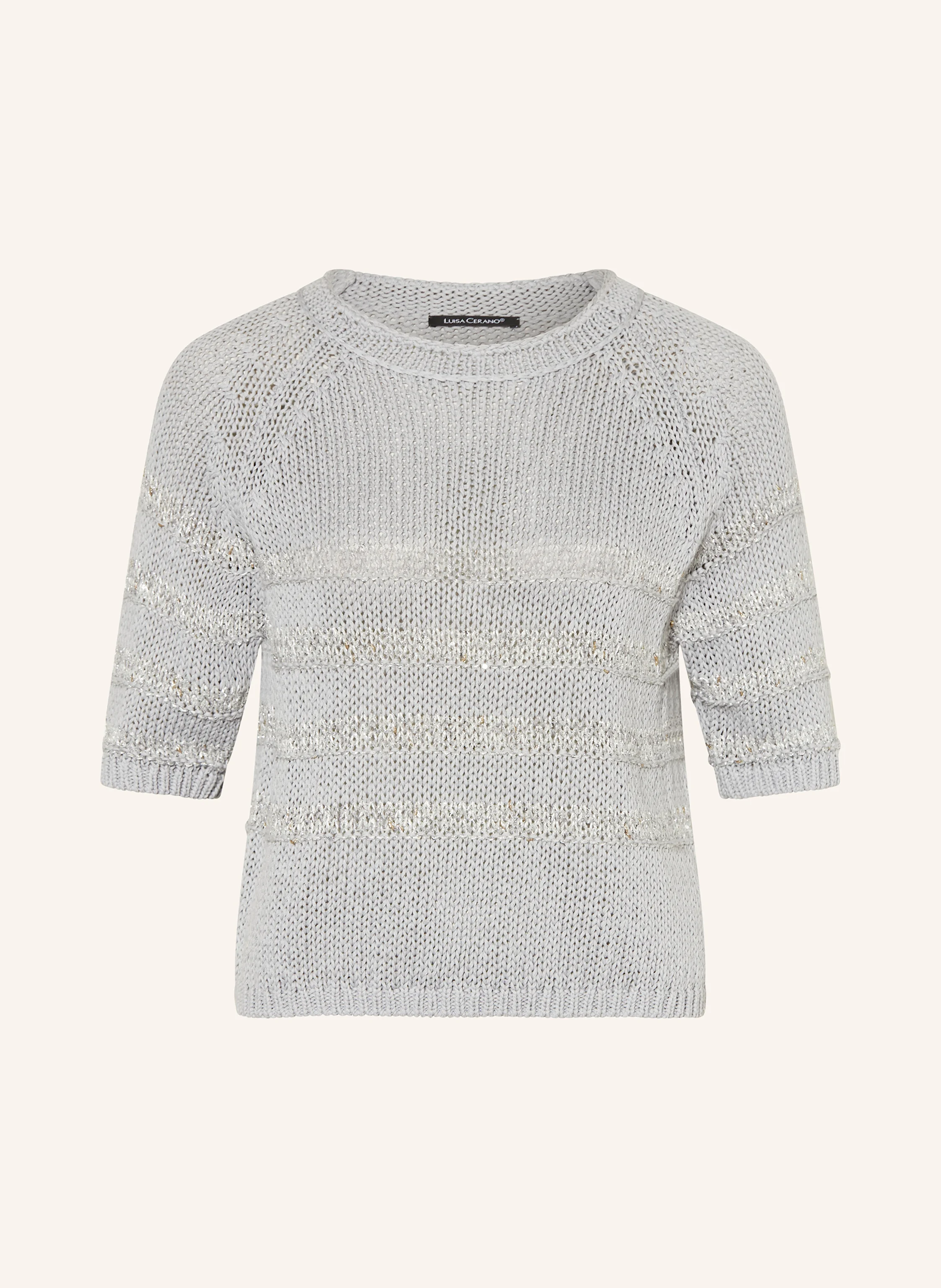 LUISA CERANO Strickshirt mit Leinen und Glitzergarn