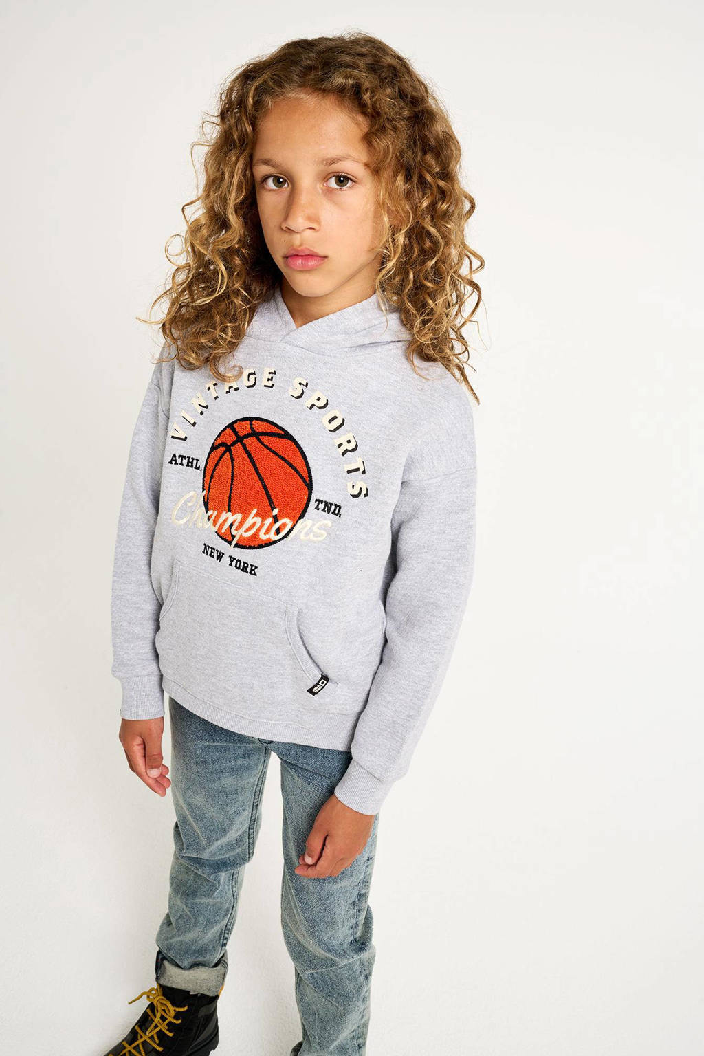 Tumble 'n Dry hoodie Dunk met katoen lichtgrijs