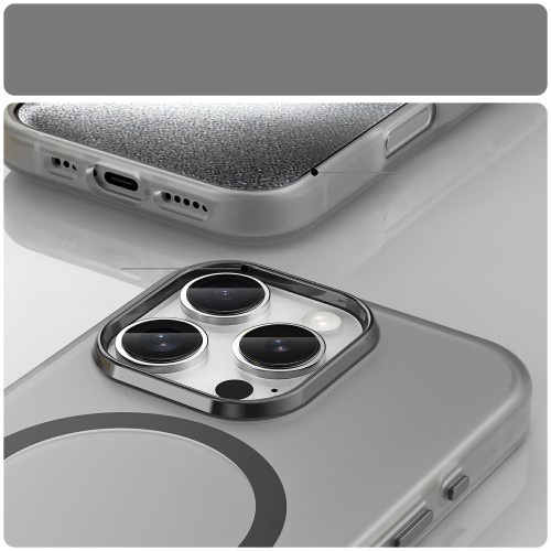 iPhone 16 Pro MagSafe Hybrid Hülle TPU Bumper Slim Design Matt - Schwarz