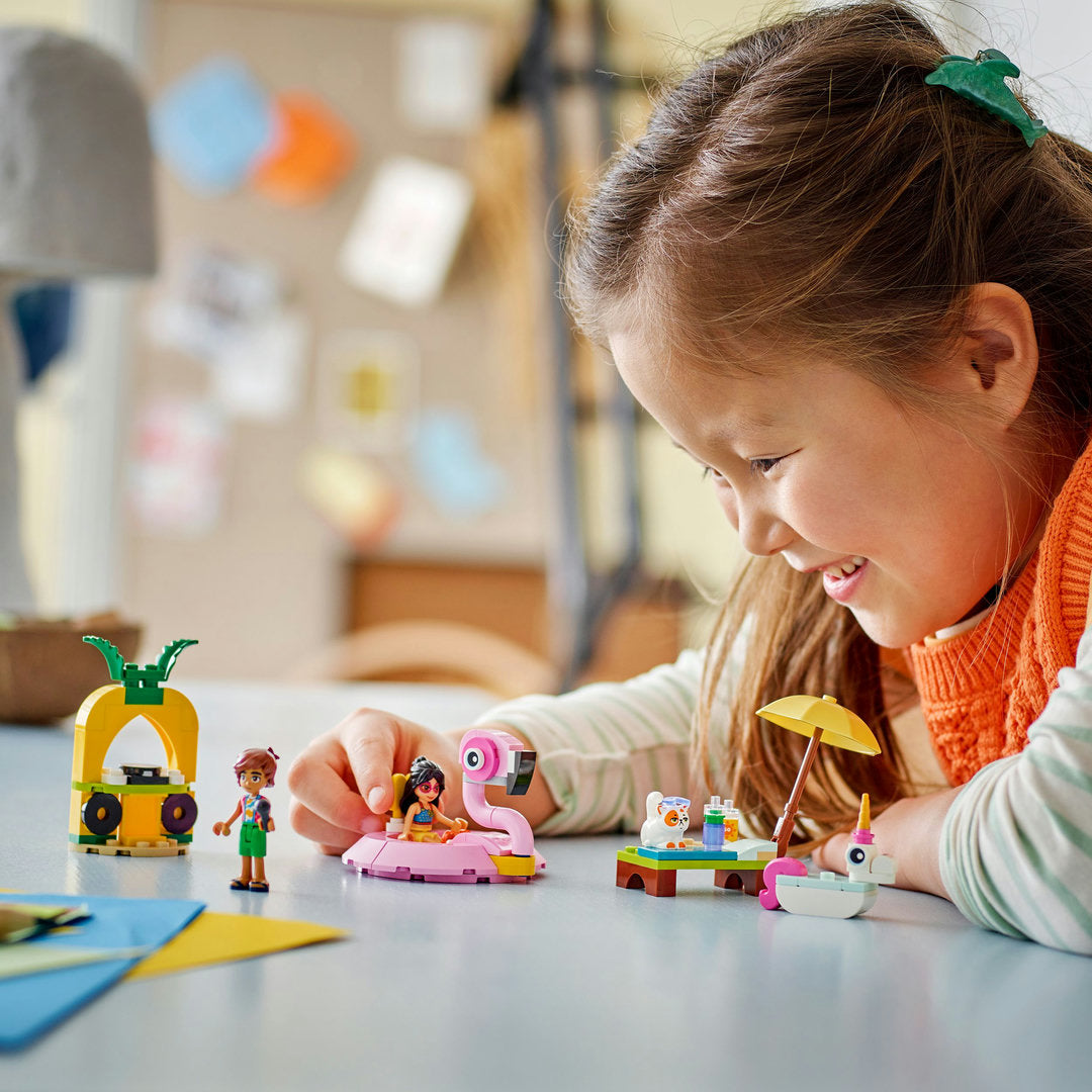 LEGO friends zwembadfeestje met flamingo en eenhoorn