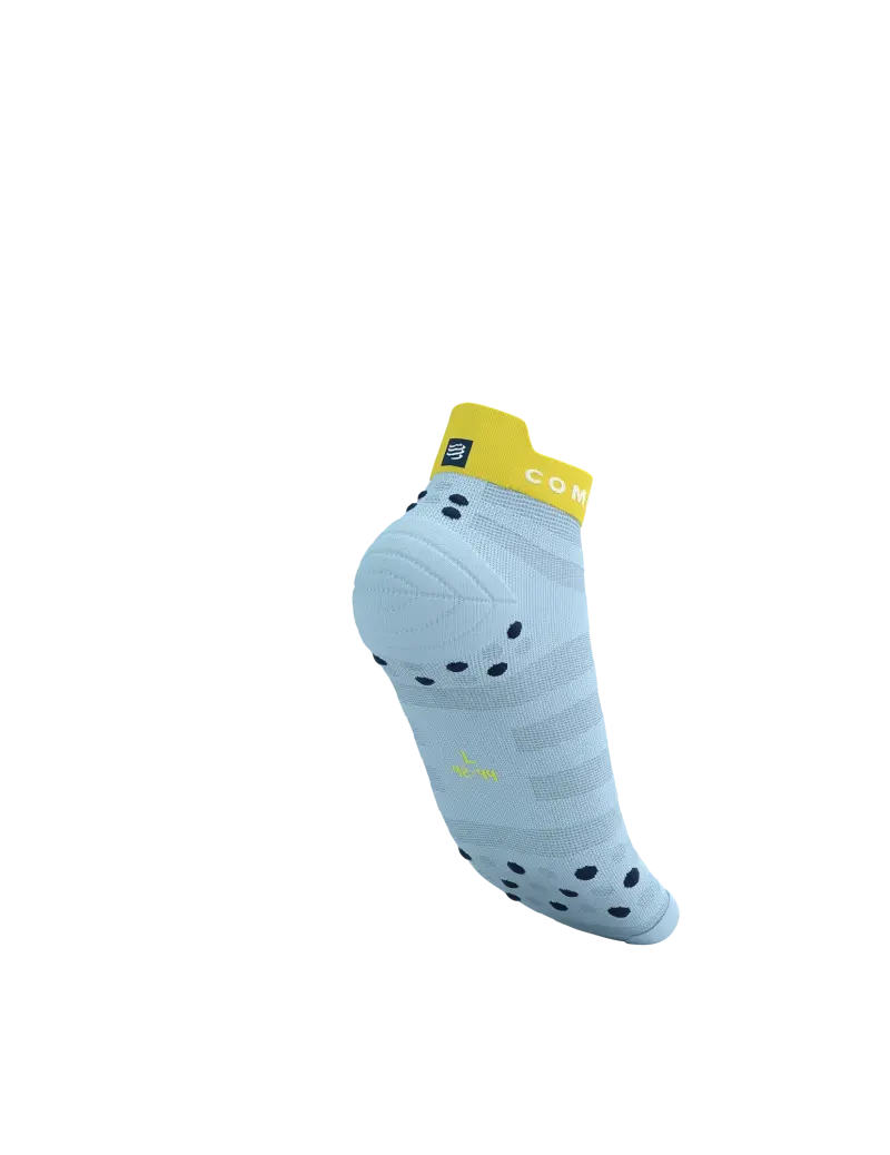 Compressport Pro Racing v4.0 Ultralight Run Low Compressiesokken Blauw/Geel