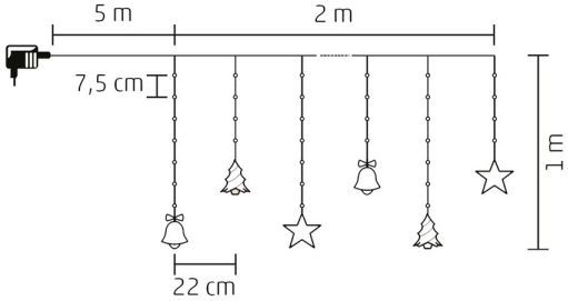 LED Kerst lichtketting voor buiten 186xLED 7m IP44 koud wit