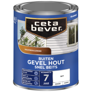 CetaBever Snelbeits Gevel & Kozijn zijdemat dekkend wit 750 ml