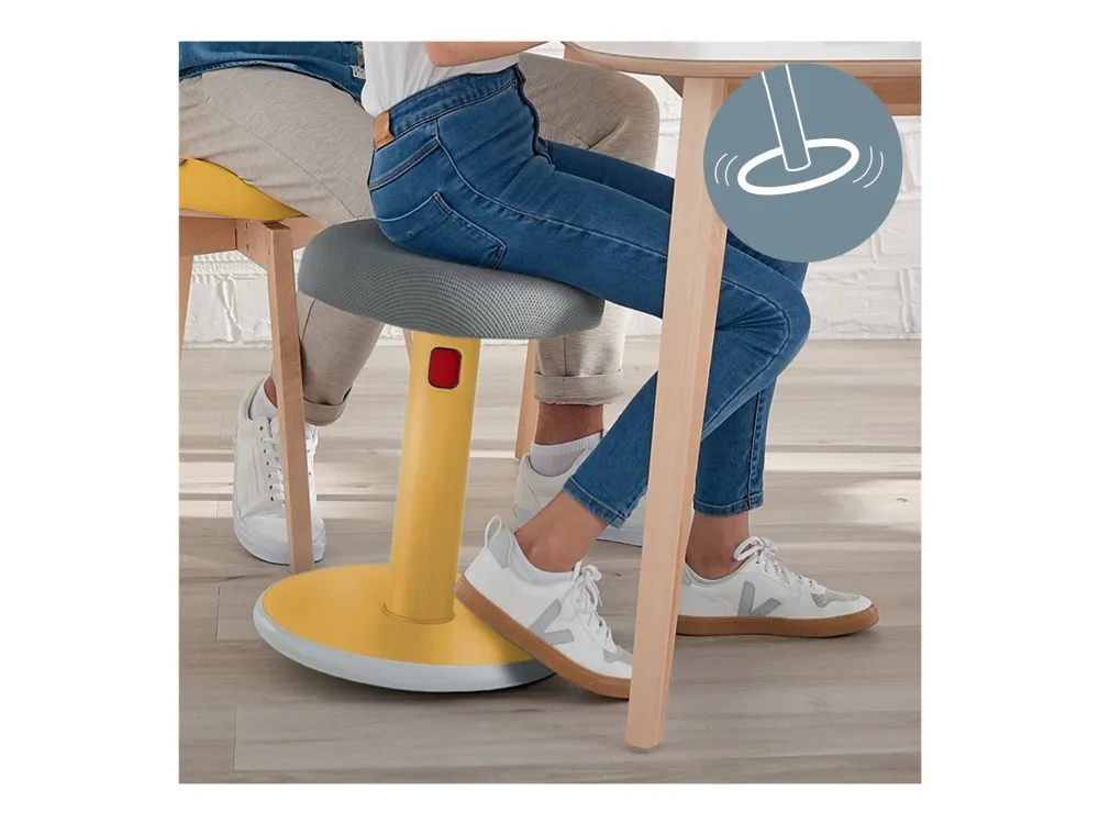 Leitz Ergo Cosy Active Sidde-stå balancestol 2-i-1 varm gul - højdejustering 46-79 cm