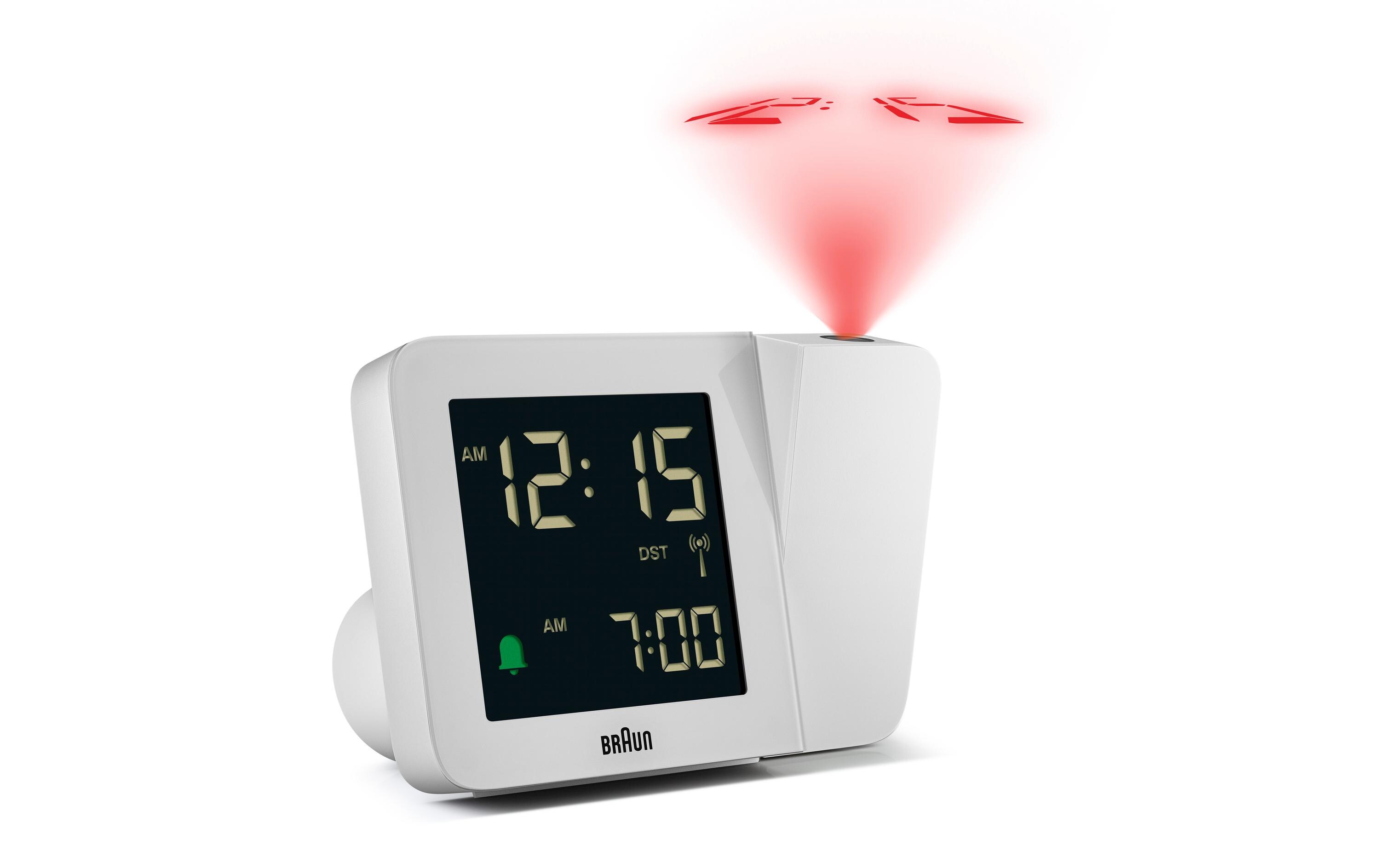 Funk-Projektionswecker BC15W WeissFunkwecker mit LCD Display