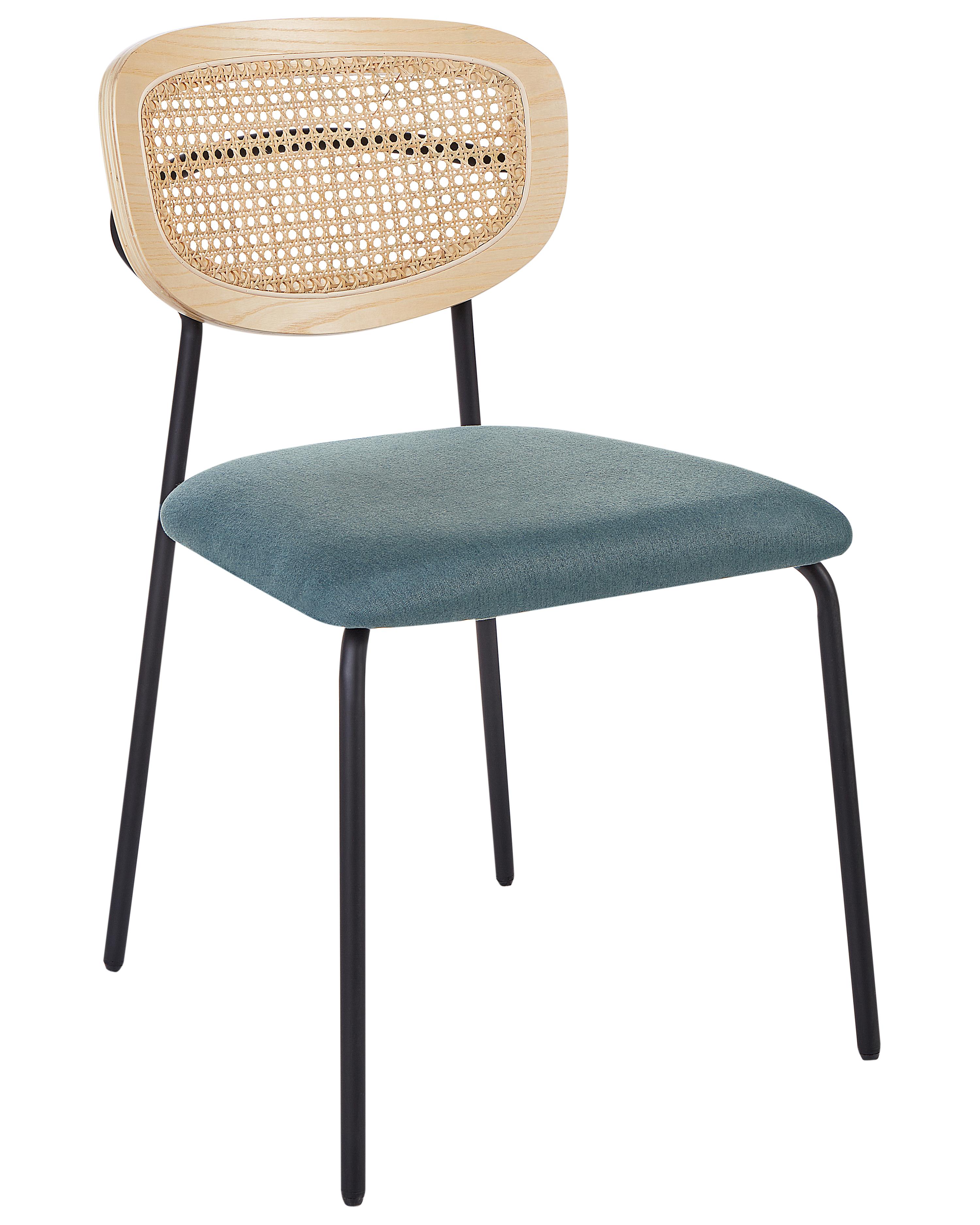 Set van 2 eetkamerstoelen MAYETTA Rotan Groenblauw