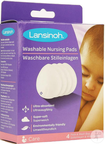 Lansinoh Coussinets D’Allaitement Avec Filet De Lavage 4 Pièces