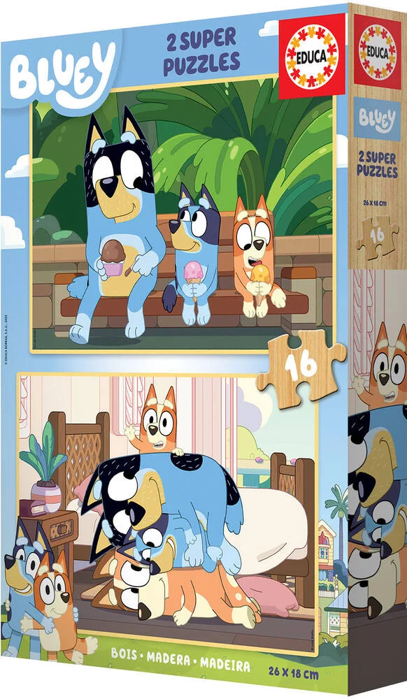 BLUEY PUZZLE BOIS - 2 X 16 PIECES