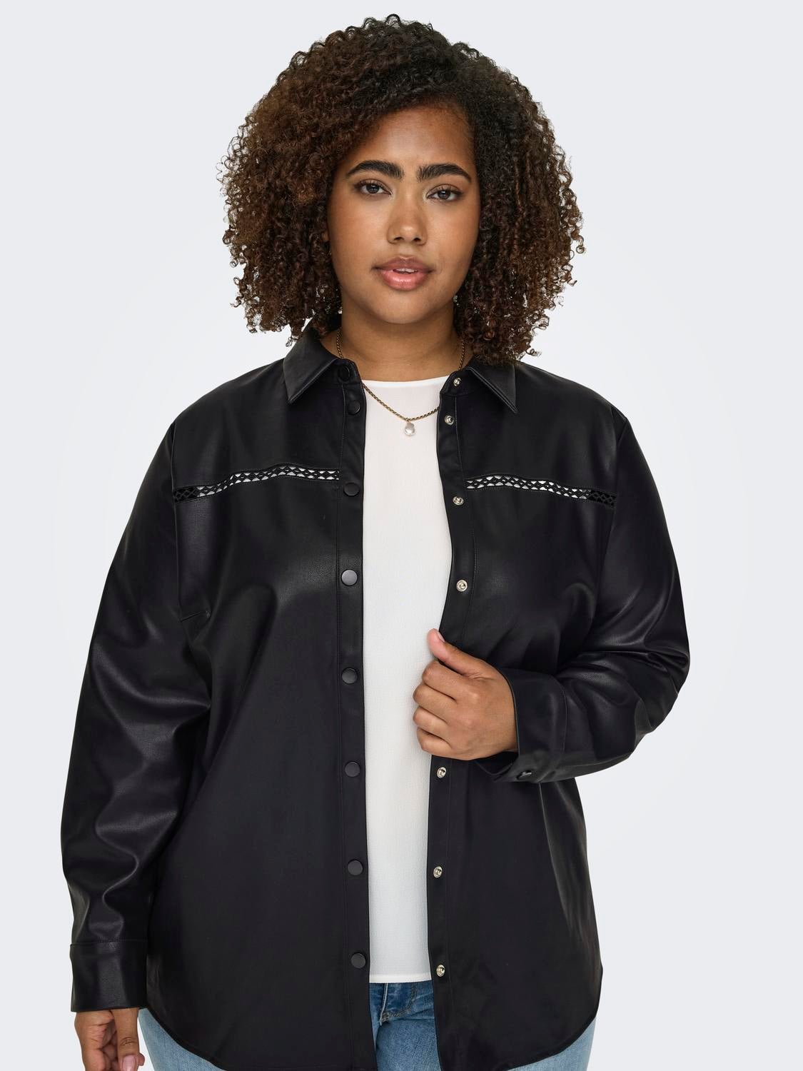 CARTANA Kunstlederhemd Black