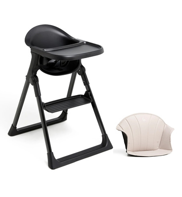 Beemoo CARE Harmony Matstol Inkl. Stolpute, All Black/Beige