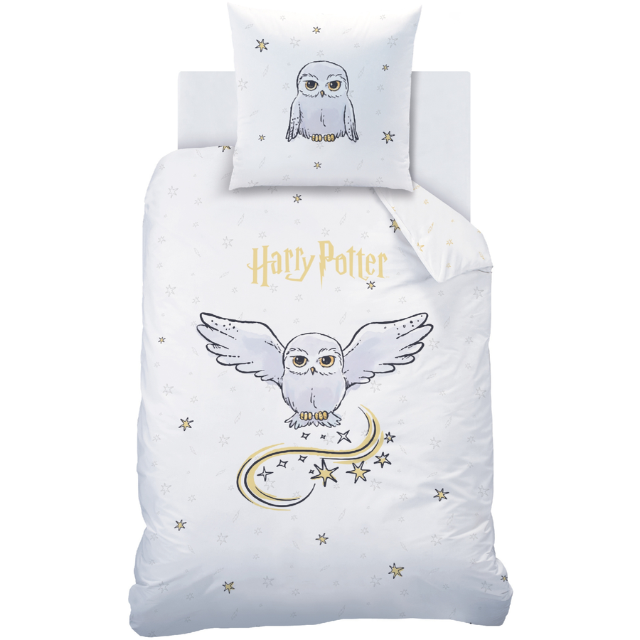 MTOnlinehandel Bettwäsche Kinder-Bettwäsche, Renforce, Harry Potter 80x80 + 135x200 Eule Hedwig
