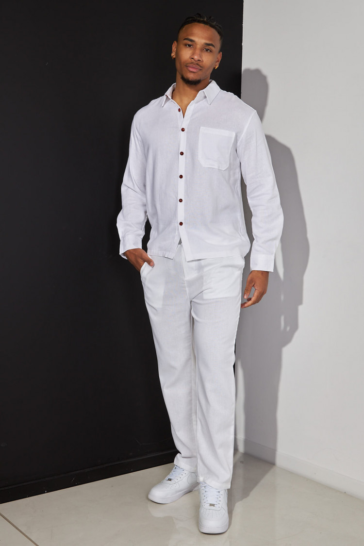 Pantalon en lin écru