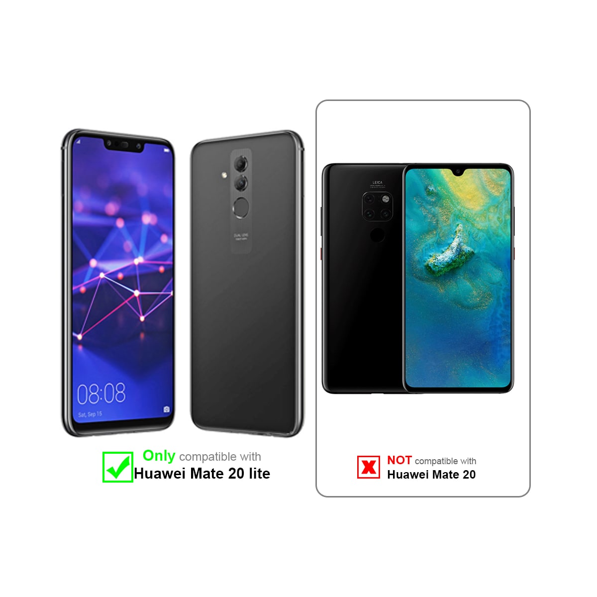 Huawei MATE 20 LITE Skjermbeskytter Skärmskydd (svart)