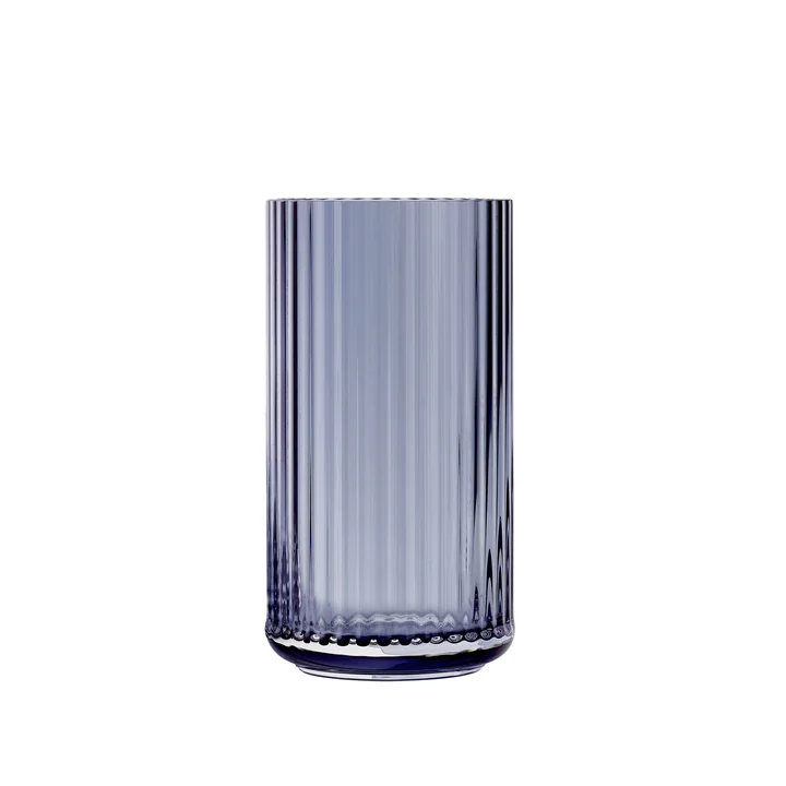 Lyngby Porcelæn - Glasvase, H 15,5 cm, midnight blue