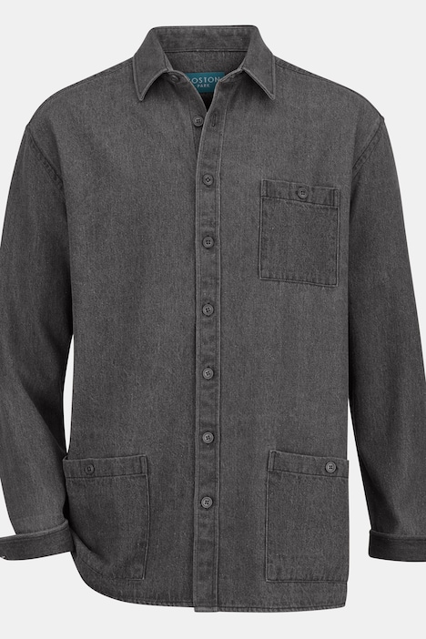 Boston Park Jeanshemd, Langarm, Bauchfit, Kentkragen, bis 80/82