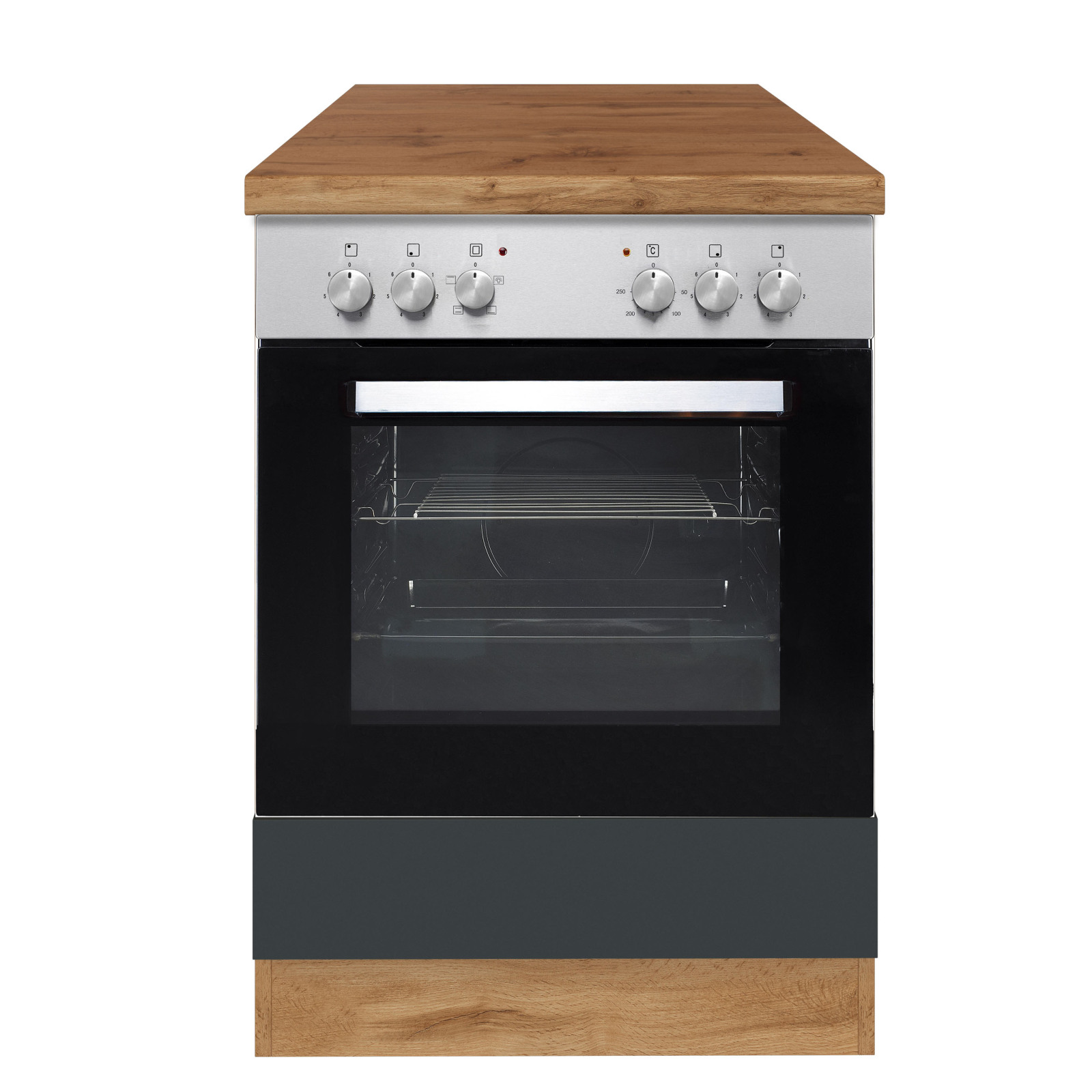 Herdumbauschrank FLORENZ - Wotaneiche-grau matt - 60 cm
