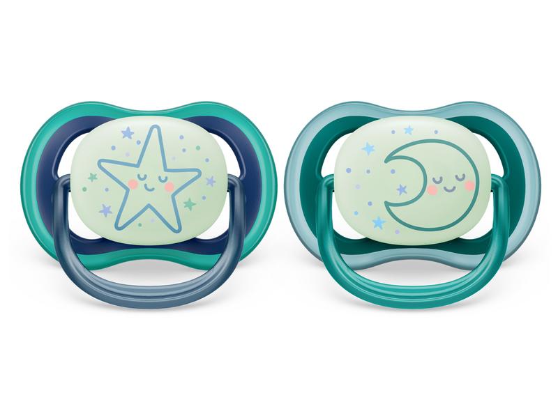 PHILIPS AVENT Nuggi ultra air Night 6-18 Mt. Sterne/Mond Sauger aus 100% lebensmitteltauglichem Silikon