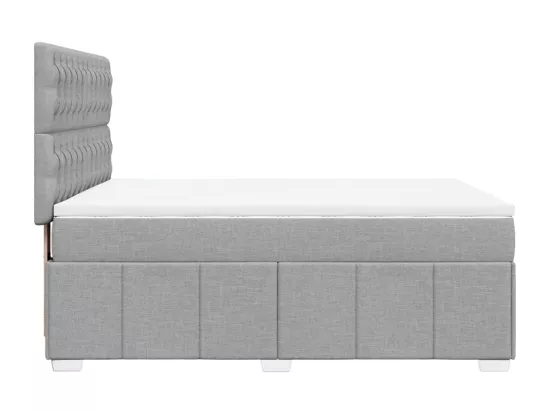 Sommier à lattes de lit avec matelas Gris clair 160x200cm Tissu