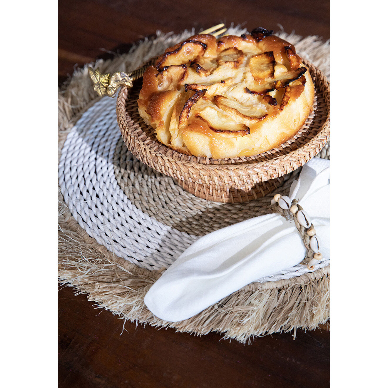 Bazar Bizar 4 Ronds de serviette coquillage naturel -  D.5 cm