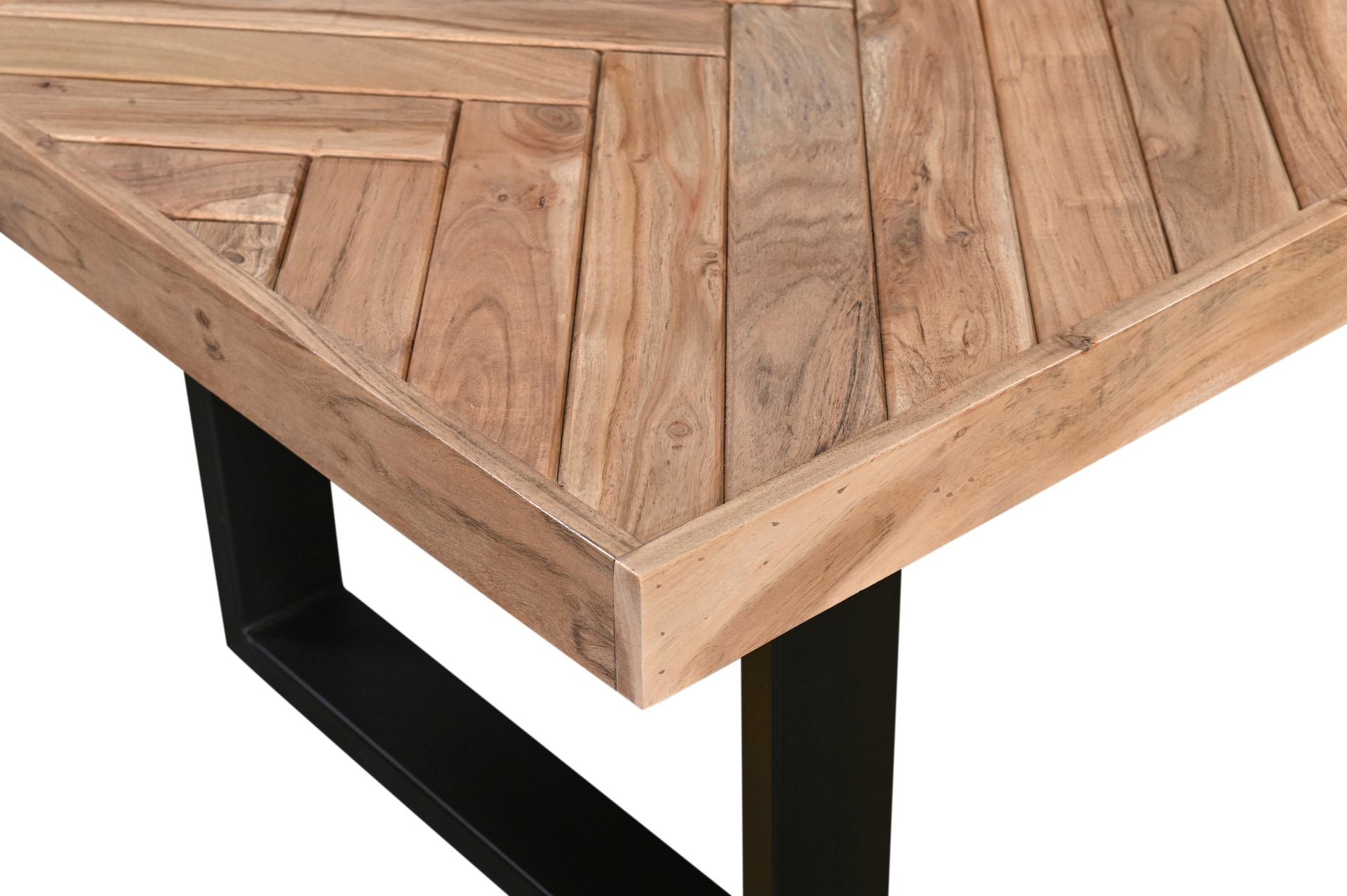 Couchtisch LUANDA 110 x 60 cm Massivholz Akazie natur/schwarz