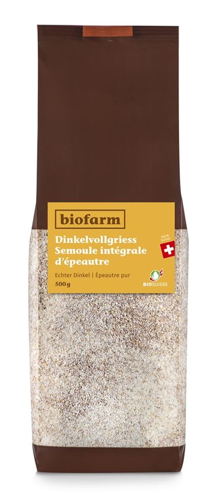 Biofarm Dinkel Vollgriess<br>500 g, Knospe
