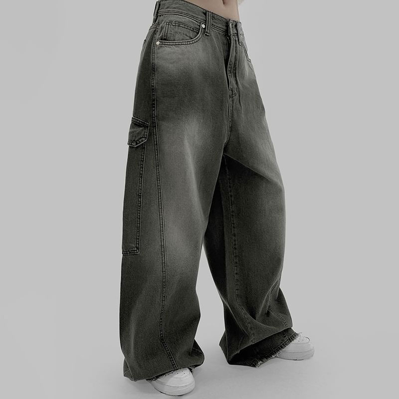 Sosana - Low Rise Washed Loose-Fit Wijde Jeans
