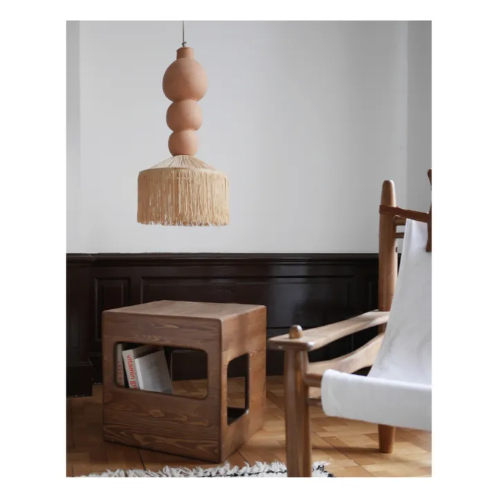 Honoré Suspension Henriette raphia et franges | Terracotta