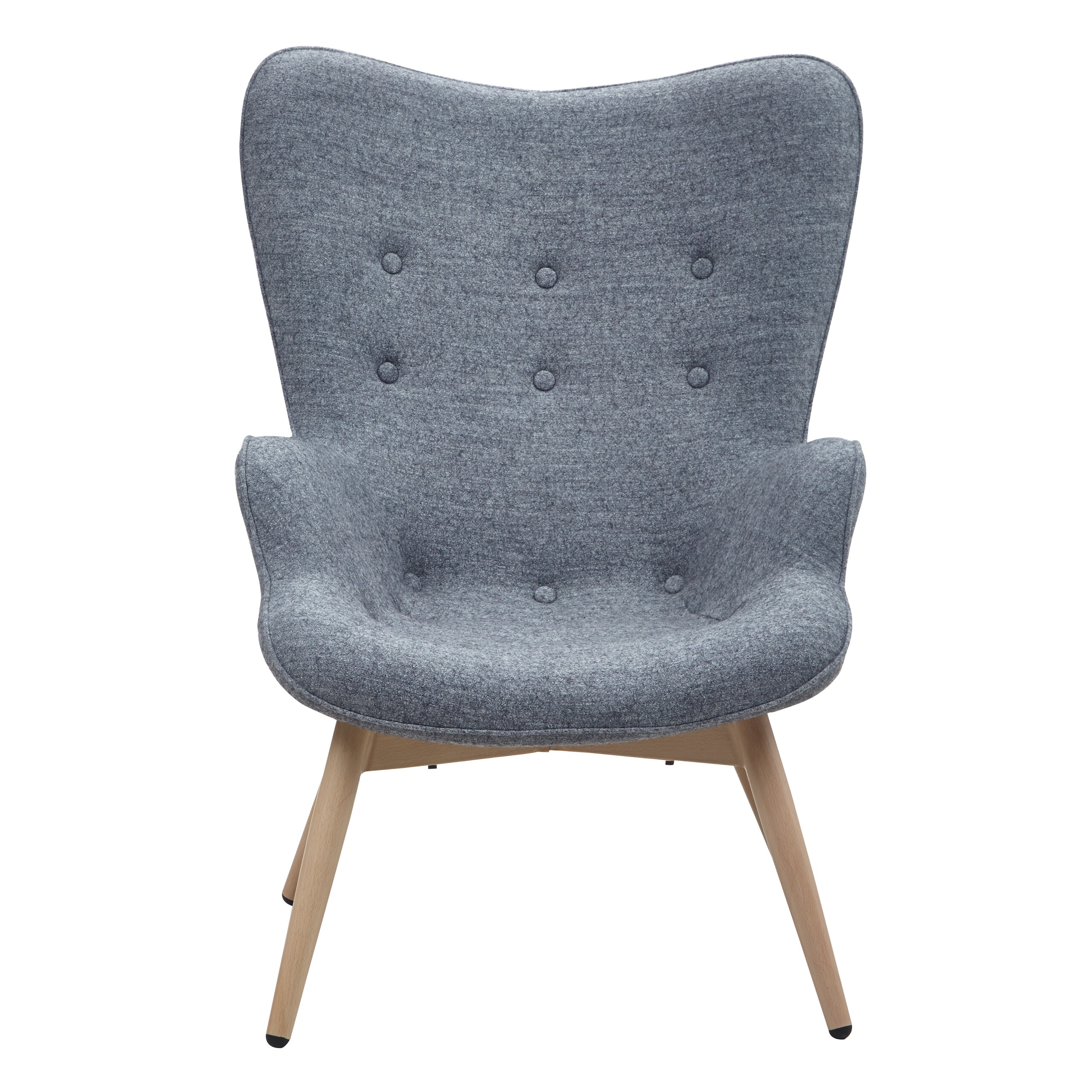 Sessel grau Webstoff Relaxsessel Polstersessel Ohrensessel Loungesessel