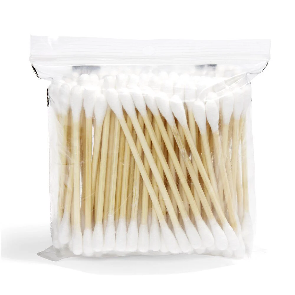 Lot de 100 coton-tiges en bambou et coton