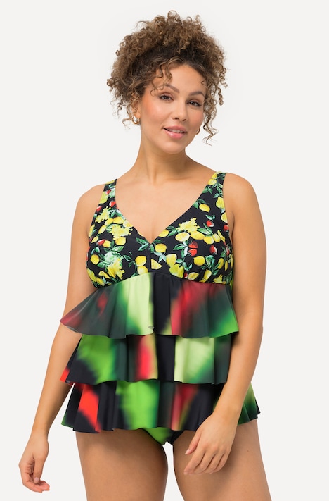 Tankini, Zitronen, Softcups, Zipfelsaum, recycelt