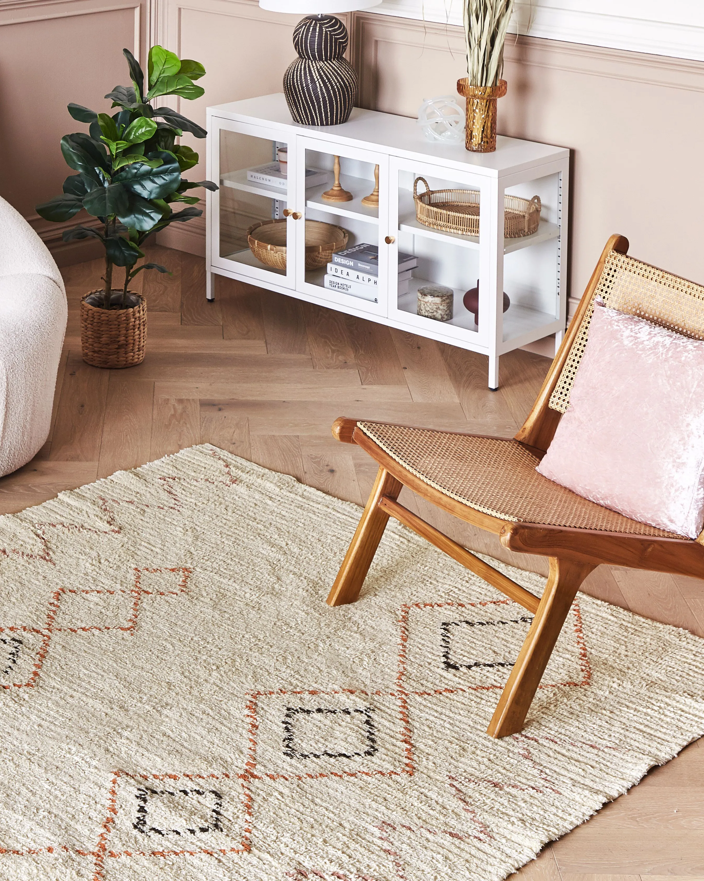 Vloerkleed GUWAHATI Beige 160 x 230 cm Katoen