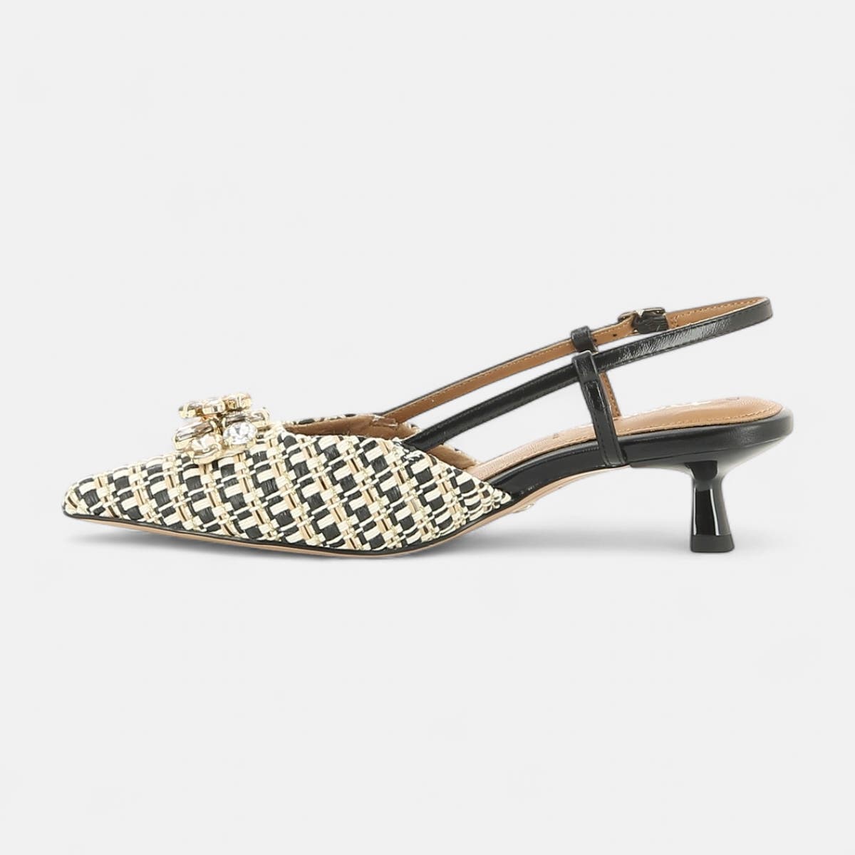 Escarpins avec bride arrière à talon Femme noir