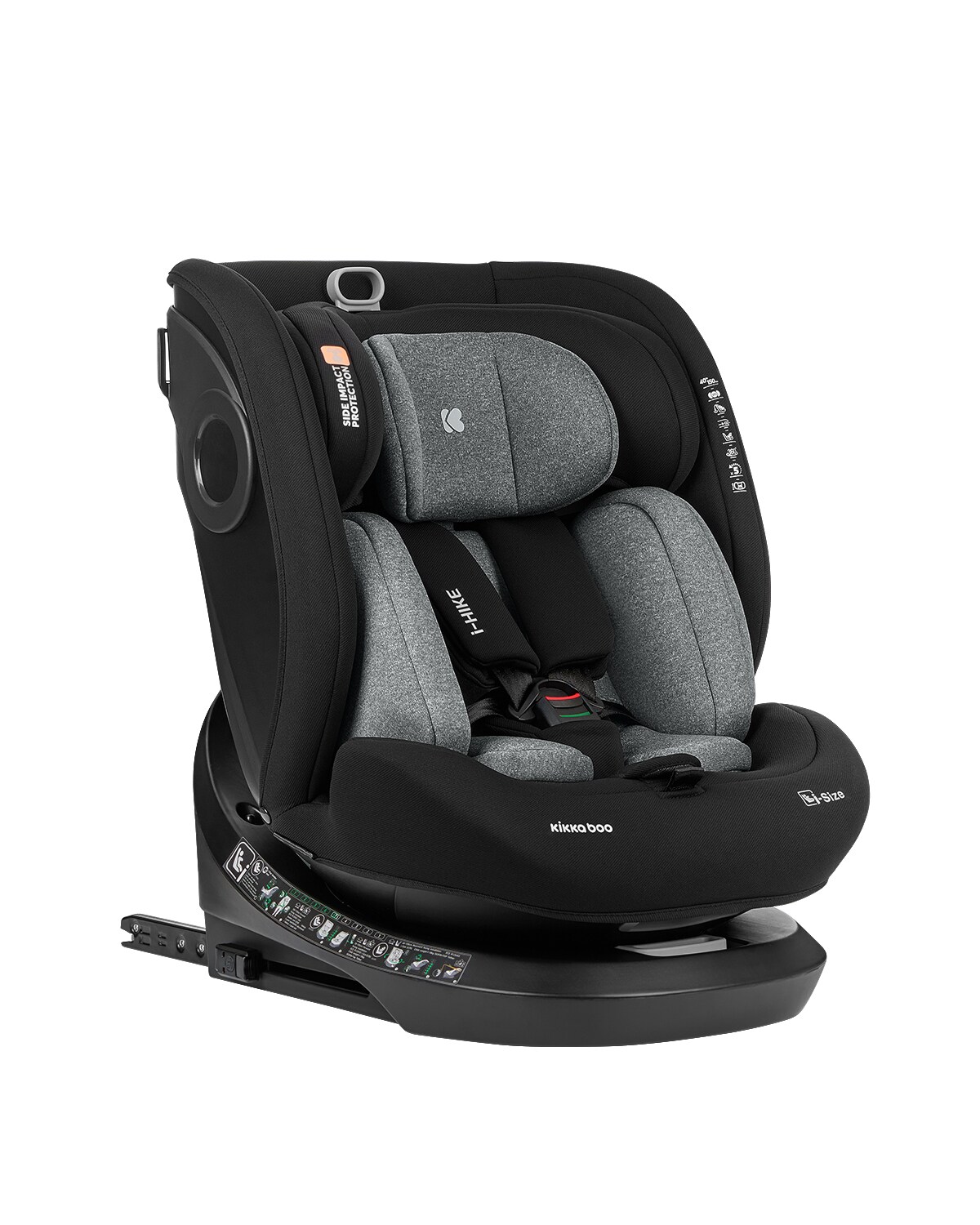 Kikkaboo i-Size Kindersitz i-Hike (40-150 cm) Isofix, 360° drehbar, verstellbar dunkelgrau