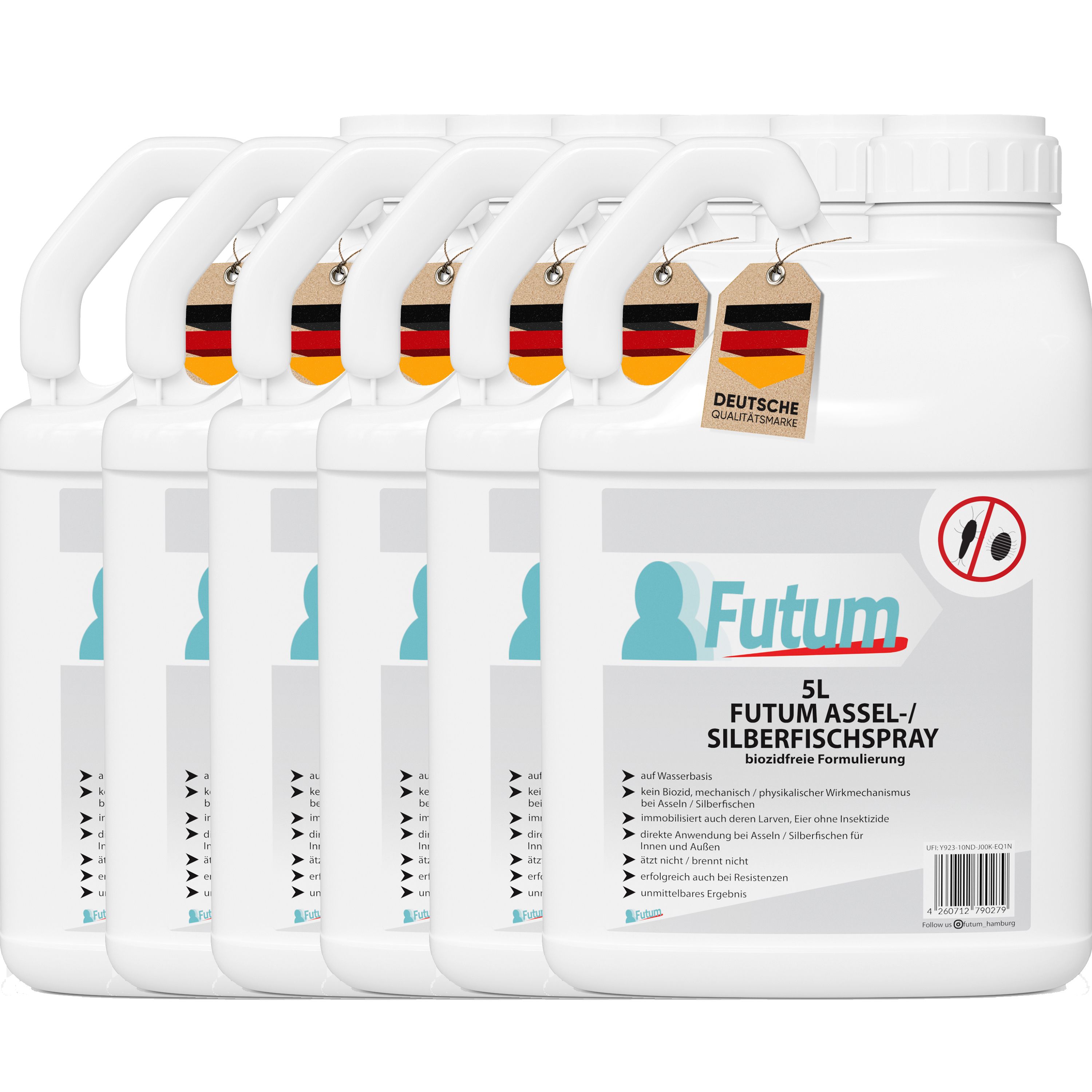 FUTUM 6x5L Silberfisch- / Asselspray